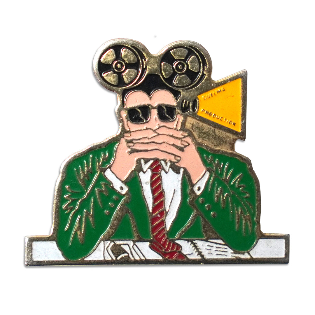 Vintage Media Man Enamel Pin